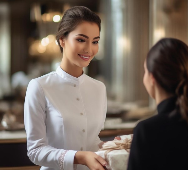 酒店服务人员给客人送物礼仪,细节中的温度与专业